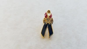 Kirks Folly Ribbon Tie Tack Pin Red, White and Blue Enamel & Rhinestone Star - Picture 1 of 2