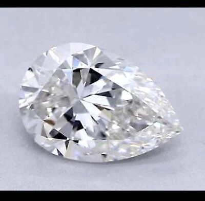 Lab-Grown Pear Cut 1.00 Ct White Diamond EGL VVS1 Clarity CVD Loose Gemstone NY - Image 1 of 4