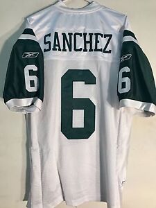 Reebok Authentic NFL Jersey Jets Mark Sanchez White sz 52