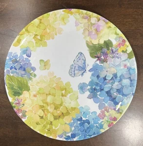 Shabby Chic MELAMINE DINNER Plates FLORAL Flowers Set of 4 BEAUTIFUL! - Picture 1 of 6