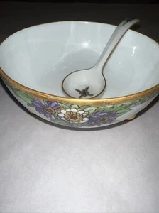 Bavaria Vintage Servierschüssel mit Füßen mit passendem Löffel/Pfanne - Bild 1 von 5