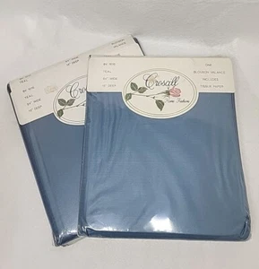 Vtg CROSCILL Blouson Window Valance Teal 1990’s NEW SEALED - SET OF 2 - Picture 1 of 5