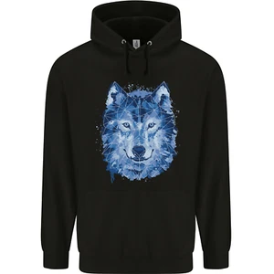 A Polygon Wolf Childrens Kids Hoodie - Picture 1 of 39