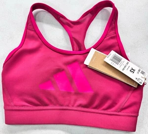 Adidas Womens Don't Rest 3 Bars Bra Wild Pink/Screaming Pink X-Small - Picture 1 of 2