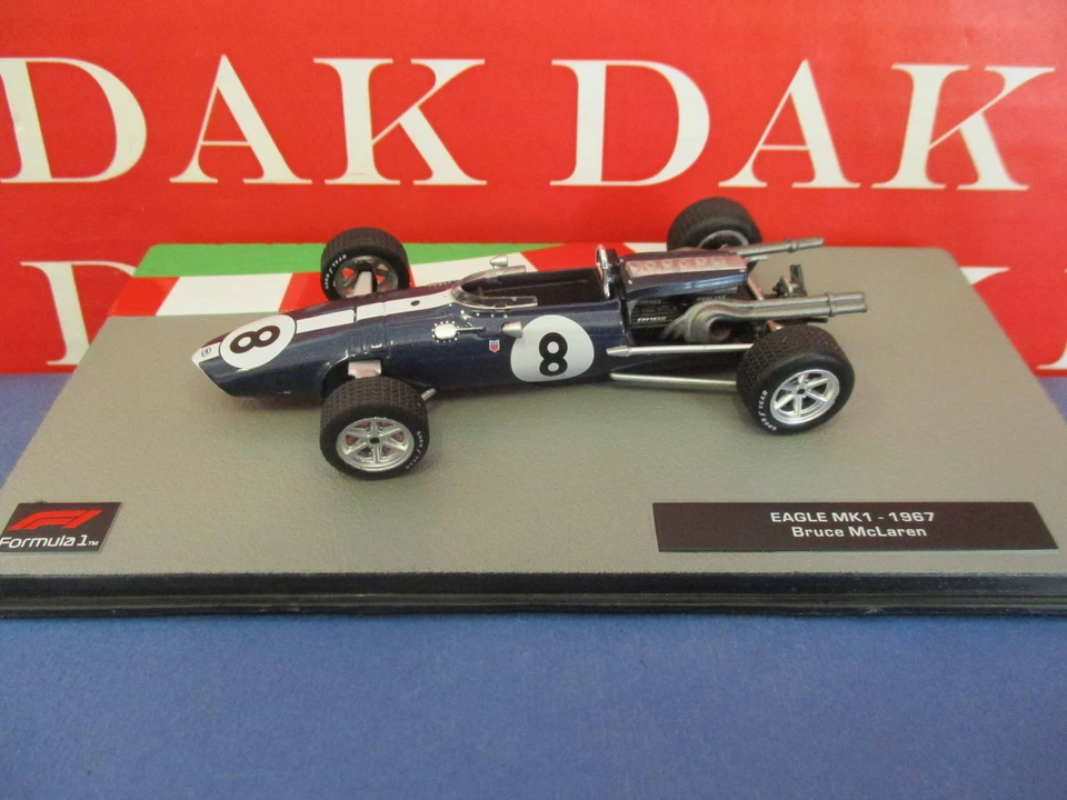 Die cast 1/43 Modellino Auto F1 Eagle MKI 1967 B. McLaren - Immagine 1 di 4