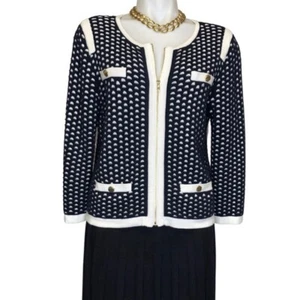 Jones New York giacca donna in maglia taglia media bianco e nero - Foto 1 di 6