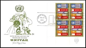 UN192 UNITAR FDC, Art Master Cachet, PB4, OF, POF, great color. - Picture 1 of 4