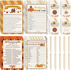 135 Pieces Thanksgiving Party Games Sets, 125 Funny Happy Holiday Party Games Pa - Picture 1 of 12