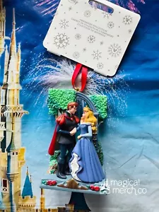 2025 Disney Parks Sleeping Beauty Ornament Blue Dress Aurora Prince Phillip New - Picture 1 of 1