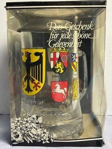 Vintage Beer Stein, Germany Glass Mug, Limited Ed. 1990, Collectible, NEW - Picture 1 of 6