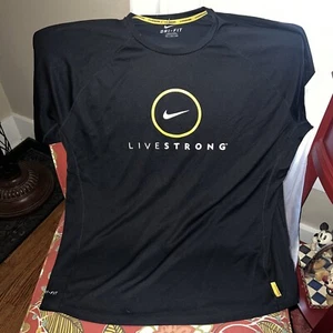 Nike Livestrong Vintage Dri-Fit Training Workout Shirt - Size XXL - Black Yellow - Picture 1 of 7