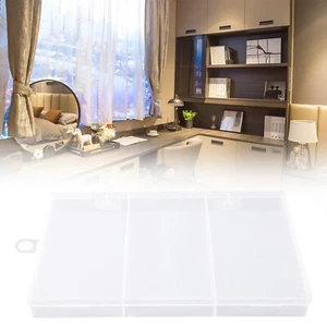 3 Grids Plastic Clear Jewelry Organizer Fishing Gear Storage Box Container Case - Picture 1 of 23