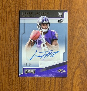 2018 Panini Playoff #212 Lamar Jackson Gold Rookie Auto /10 Rare 4th Down RC