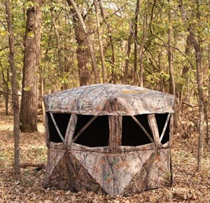 3 Person Portable Hunting Outdoors Blind Pop-Up Ground Tent See Through Camoufla - Picture 1 of 8