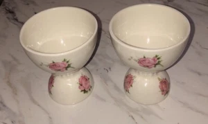 Doppel Eierbecher Porzellan Vintage Rosen Design - Bild 1 von 6