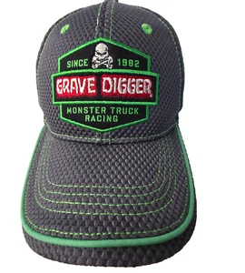 Gorra Grave Digger Monster Jam verde gris carreras camionero talla única nueva sin etiquetas - Imagen 1 de 10