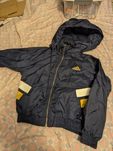 Vintage Adidas Windbreaker Jacket Youth Small Full Zip Blue. See Pics! - Picture 1 of 20
