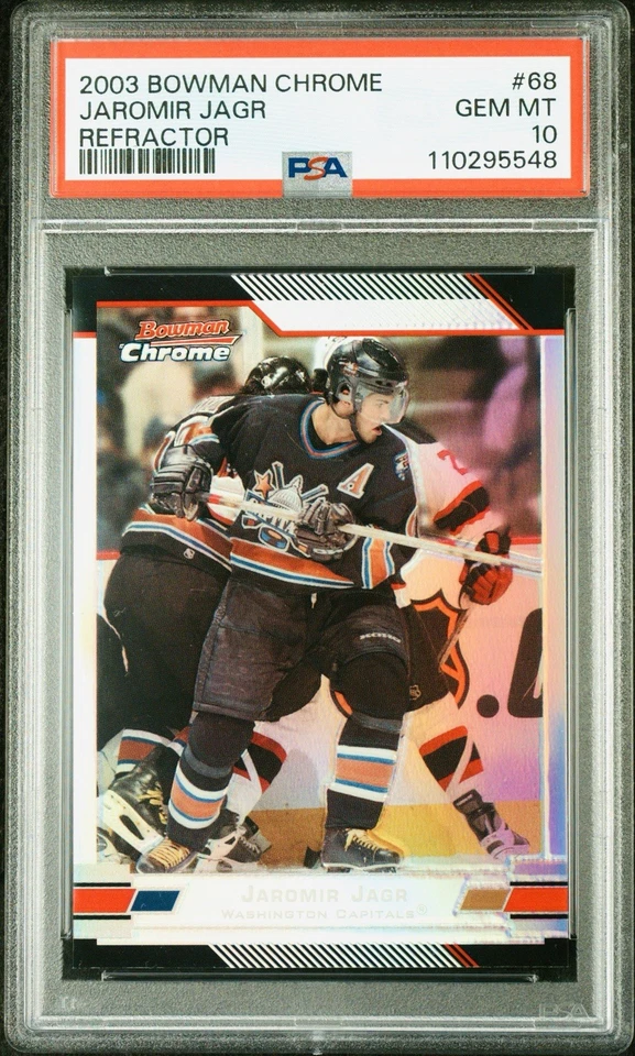 2003 Bowman Chrome JAROMIR JAGR Refractor /300 Capitals #68 PSA 10 - Image 1 of 2