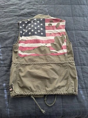 Chaleco de mezclilla y flexible Ralph Lauren vintage (bandera americana) Foto 1 de 2