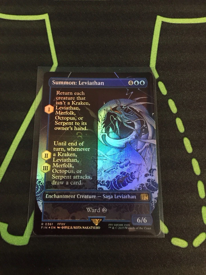 MTG Magic The Gathering Summon: Leviathan Foil FIN Rare Borderless Final Fantasy - Image 1 of 1