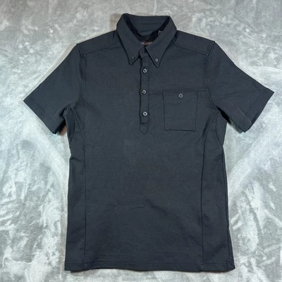 Camisa Polo Mission Workshop Para Hombre Pequeña Negra Cuello Abotonado Bolsillo en el Pecho Foto 1 de 4