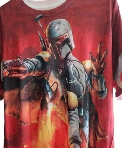 Star Wars Boba Fett Mad Engine All Over Print Mens T- Shirt 2XL Mandalorian - Picture 1 of 18