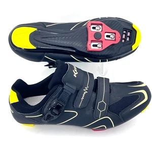 Kescoo Cycling Shoes Mens US 12 EU 46 Black & Yellow Road Bike Cleats Compatible - Picture 1 of 13