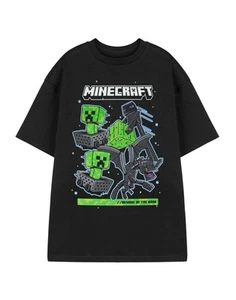 Minecraft Schwarz Beware Of The Dark Kurzarm T-Shirt Herren - Bild 1 von 9