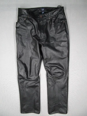 Pantalones Gap Vintage Para Hombre 33 Regular Cuero Negro Bota Ajuste Moto Años 90 Y2K 33x31* Foto 1 de 4