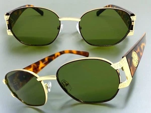 Classic Elegant Classic Vintage Retro Hip Hop Rapper SUNGLASSES Oval Gold Frame - Picture 1 of 6
