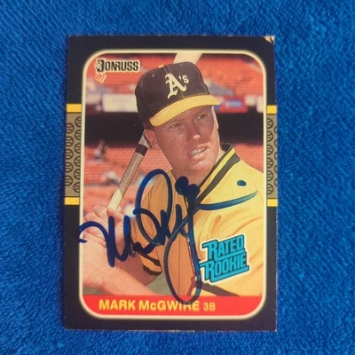 MARK McGWIRE AUTOGRAPHED 1987 DONRUSS RATED ROOKIE CARD. JSA AUTHENTICATED - COA - Image 1 of 4