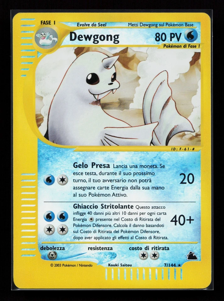 Dewgong 7/144 Rare Skyridge Reverse Holo Italian Pokémon Card - Image 1 of 2