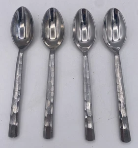 Cambridge KENILWORTH Edelstahl Esslöffel (4) Brutalist MCM gehämmerte Griffe - Bild 1 von 3