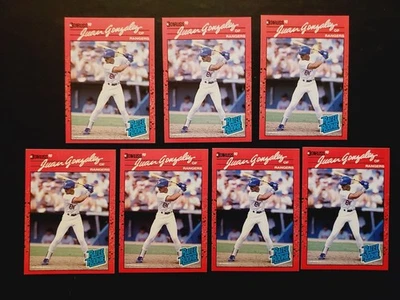 1990 Donruss - Rated Rookie Juan González #33 Reversed Negative (RC) 7 Cards - Image 1 of 2