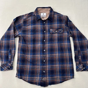 Legendary Whitetails Flannel Shirt Mens Medium Blue Brown Plaid Lumberjack - Picture 1 of 10