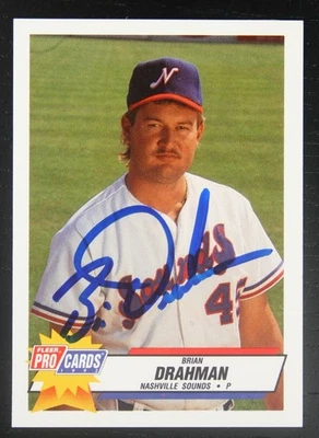 AUTOGRAPHED - Brian Drahman Fleer #AAA-35 Nashville Sounds 1993 AAA - Image 1 of 2