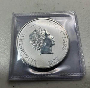 2022 Two Dollar Darth Vader 1 oz .999 Fine Silver Elizabeth Niue Lucasfilms Ltd. - Bild 1 von 2