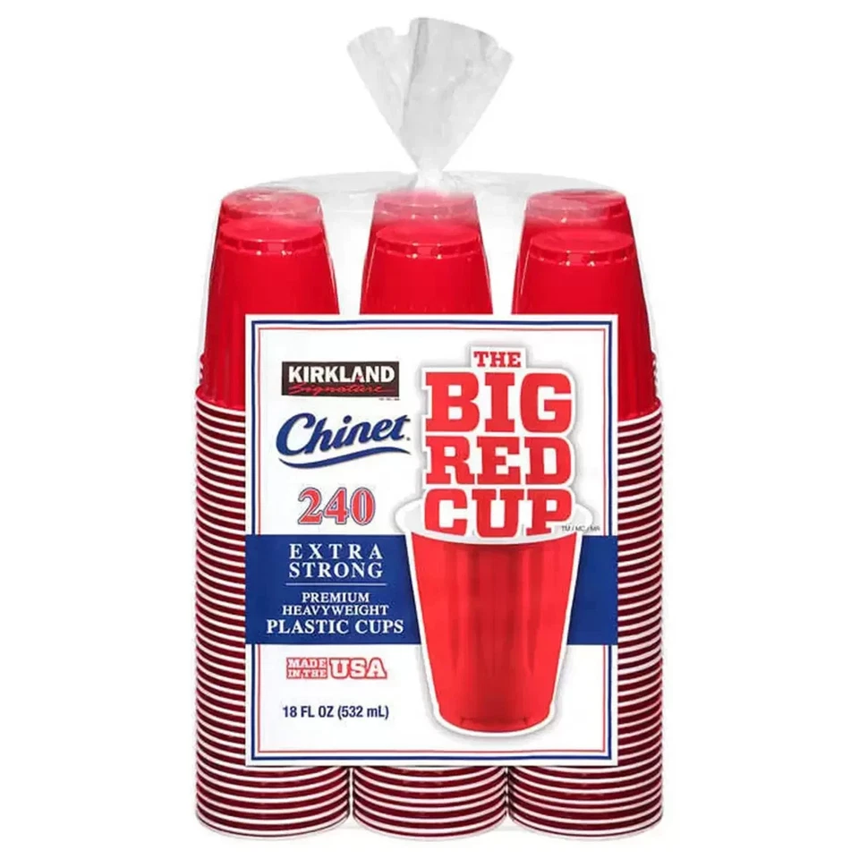 Kirkland Signature Chinet Big Red Cups : 532ml, Durable Disposable, Pack of 240 - Image 1 of 1