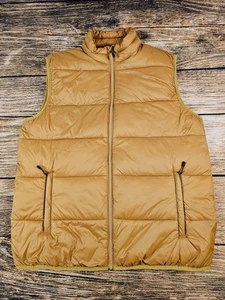 Swiss+Tech Full Zip Nylon Vest Mens L Lightweight Zip Pockets Filled Brown READ - Picture 1 of 9