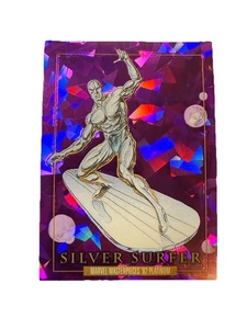 2024 Marvel Masterpieces ‘92 Platinum Purple Crystals #90 Silver Surfer - Picture 1 of 5
