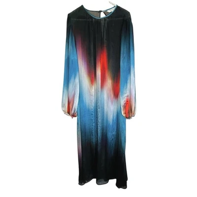 Veronika Maine Ombre Kaftan Dress 14 Abstract Art To Wear Fairy Boho Silky MIdi - Image 1 of 4