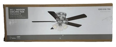 Clarkston II 44 in. LED Indoor Brushed Nickel Ceiling Fan with Light Kit - Image 1 of 4