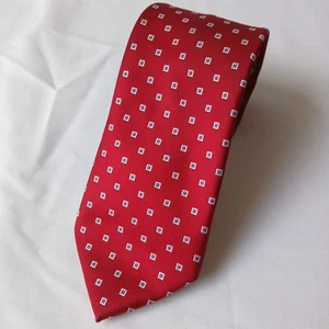 Corbata Lauren Ralph Lauren Rojo Azul Mezcla Seda Etiqueta Verde - Imagen 1 de 3