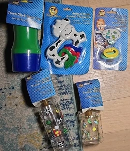 Vintage Hobby Horse Lot Of 5 Baby Accessories Toy Pacifier Bottle Rattle Sip Cup - Picture 1 of 10