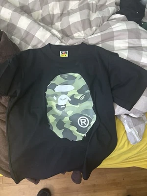 A Bathing Ape Green Camo Bape Head T-Shirt Fits Medium  - Image 1 of 4