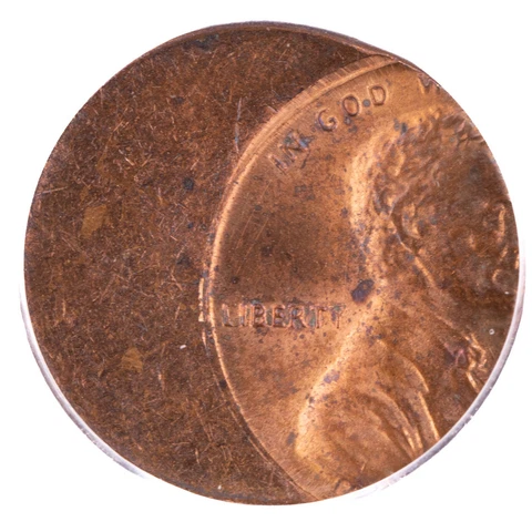 ND Lincoln Cent ANACS MS63 RB DBL 1959-1982 Struck 45% Off-Center at K-3:00 1c Cover