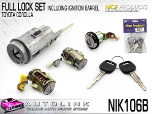 Nice Complete Lock Set for Toyota Corolla inc Seca AE90 AE92 1989-94 NIK106B - Picture 1 of 9