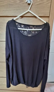 Designer Vero Moda Black lace back top RRP £22 size M - Picture 1 of 7