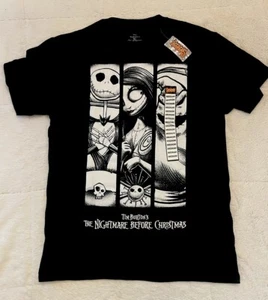 The Nightmare Before Christmas Jack Sally Oogie Boogie Panel Adult T-Shirt Sz M - Picture 1 of 3