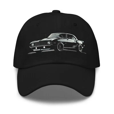 1969 Camaro Dad Hat – Black Edition Classic Muscle Car Hat gift for dads - Image 1 of 4